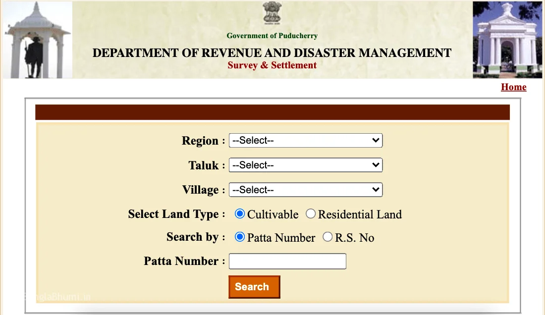 Puducherry Land Records - Land Survey RoR Reports, Plot Map Online