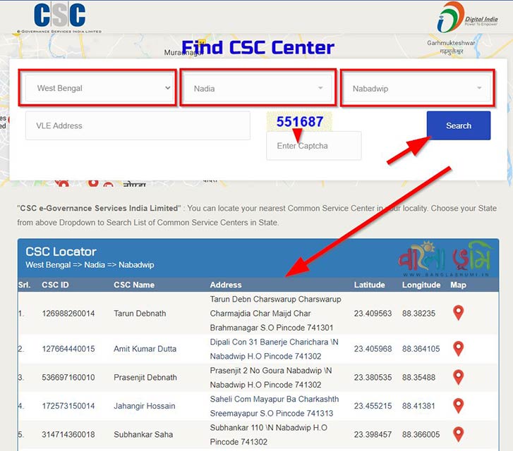 Find CSC Center Near You at locator.csccloud.in