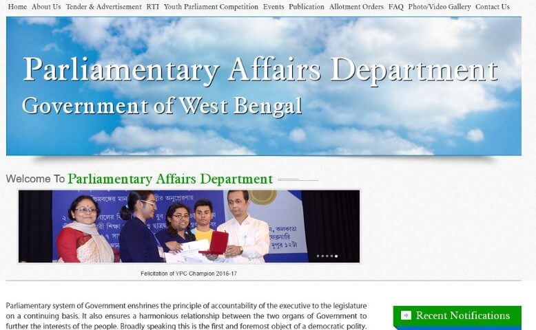 Parliamentary Affairs Department of West Bengal wbpad.gov.in