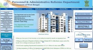 Personnel and Administrative Reforms and e-Governance Department of West Bengal - wbpar.gov.in