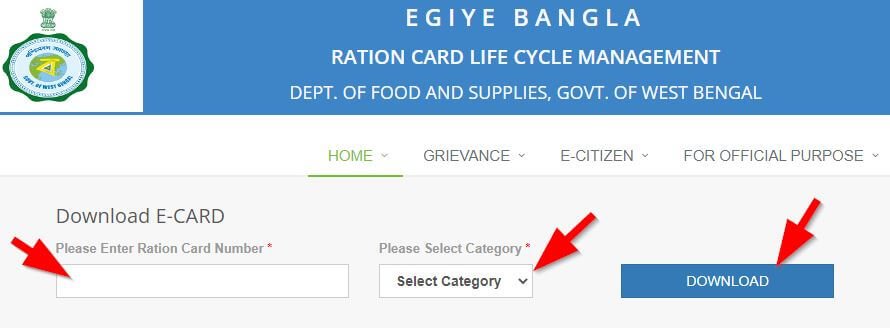 West Bengal Digital Ration Card Download Online